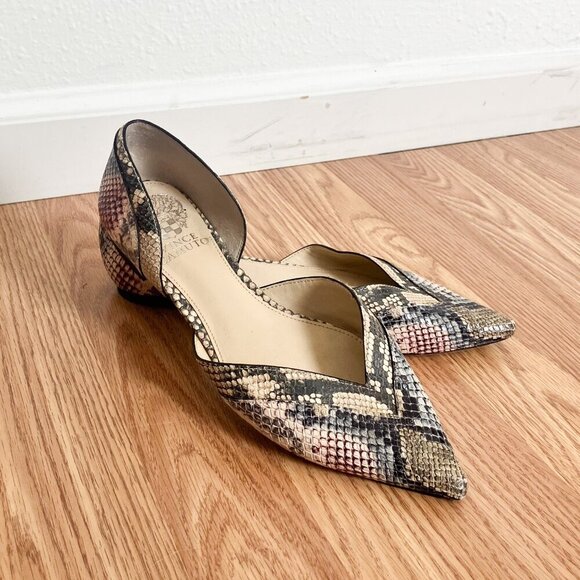 Vince Camuto Shoes - Vince Camuto Leather Snake Skin Flats Size 7